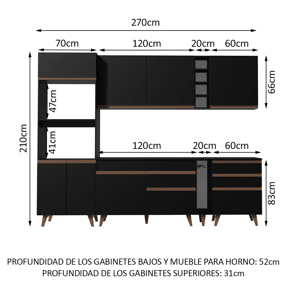 Combo completo de Cocina Madesa Reims 270cm NN 02 - Image 2