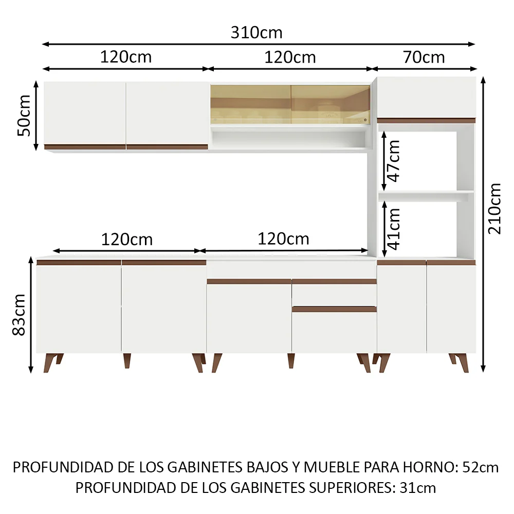 Combo completo de Cocina Madesa Reims 310cm BB 02 - Image 2