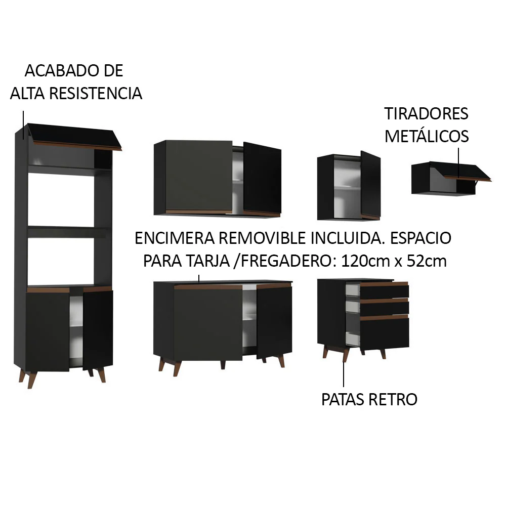 Combo completo de Cocina Madesa Reims 320cm NN 01 - Image 5