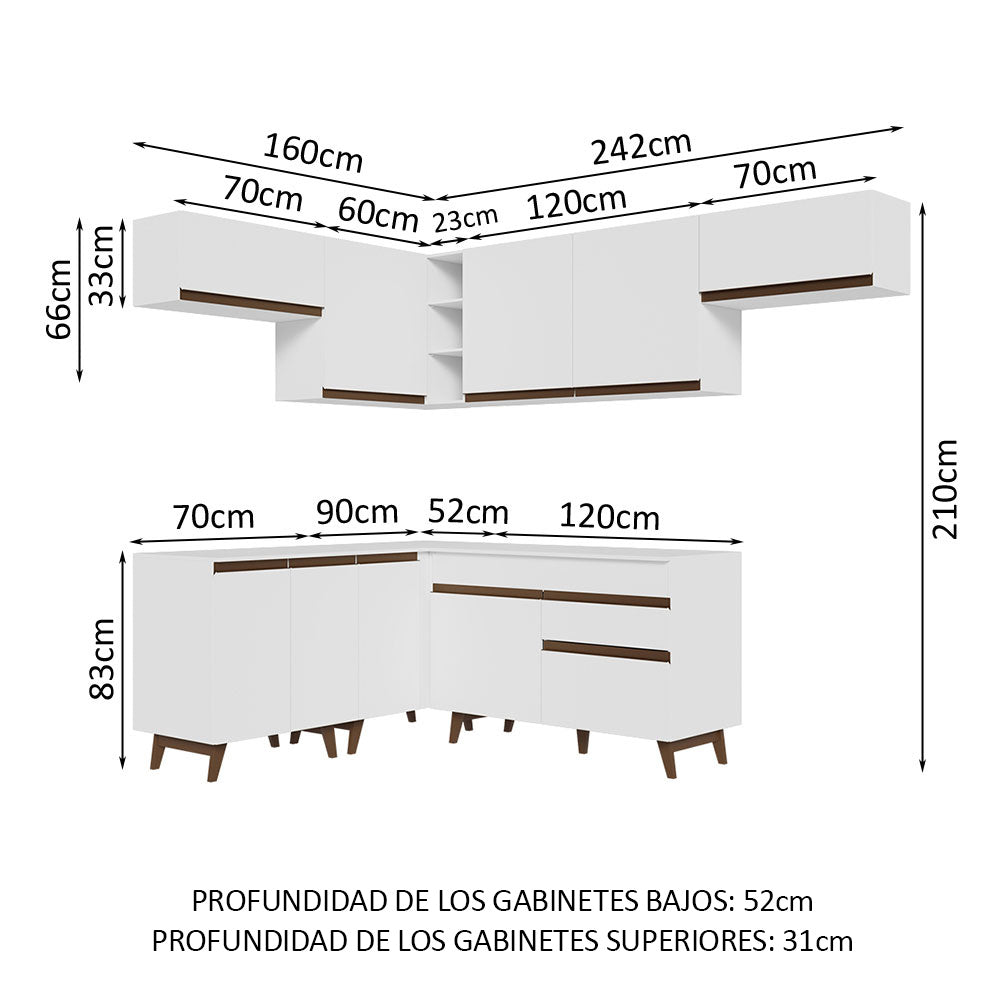 Combo completo de Cocina Esquinera Madesa Reims 402cm BB 03 - Image 2
