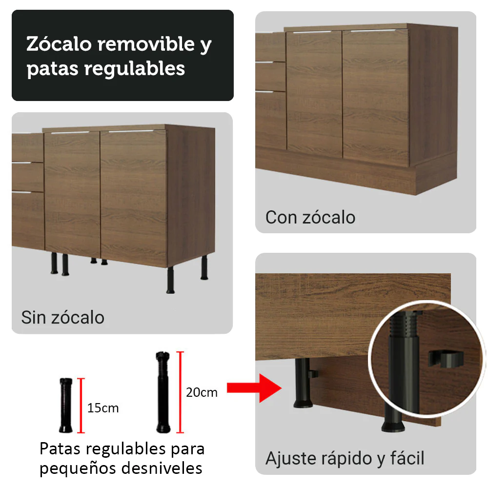 Combo completo de Cocina Esquinera Madesa Stella 549cm MM 01 - Image 10