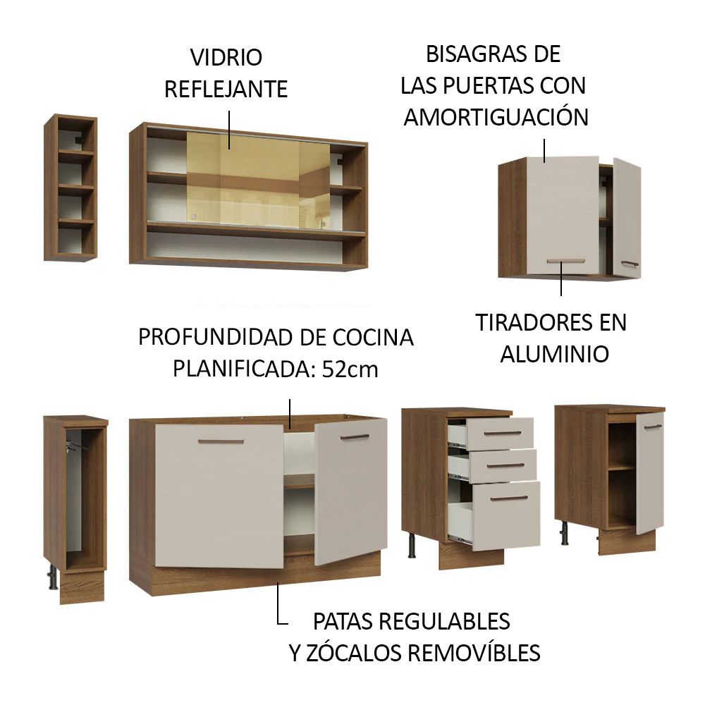 Combo completo de Cocina Agata Madesa 220cm MC - Image 6