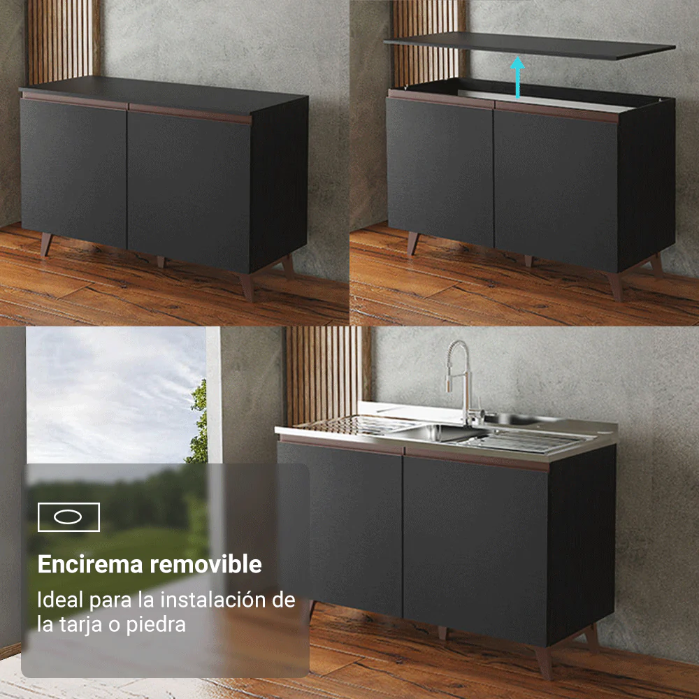 Combo de Cocina 250 cm Reims Negro 10 - Image 6