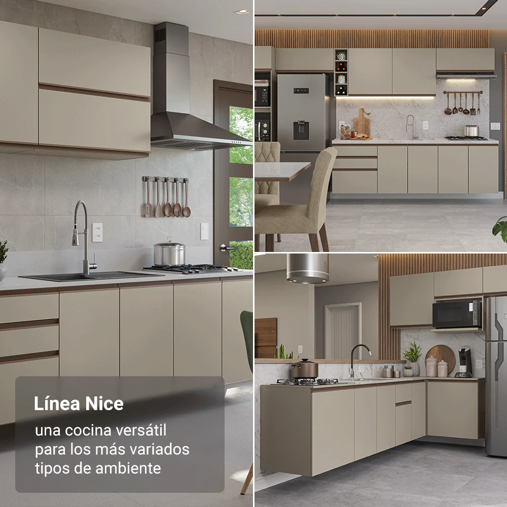 Combo de Cocina 260 cm Sin Patas Nice Crema 14 - Image 5