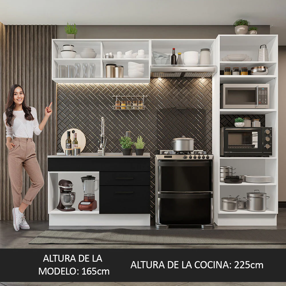 Combo de Cocina 270 cm Agata Blanco/Negro 05 - Image 8