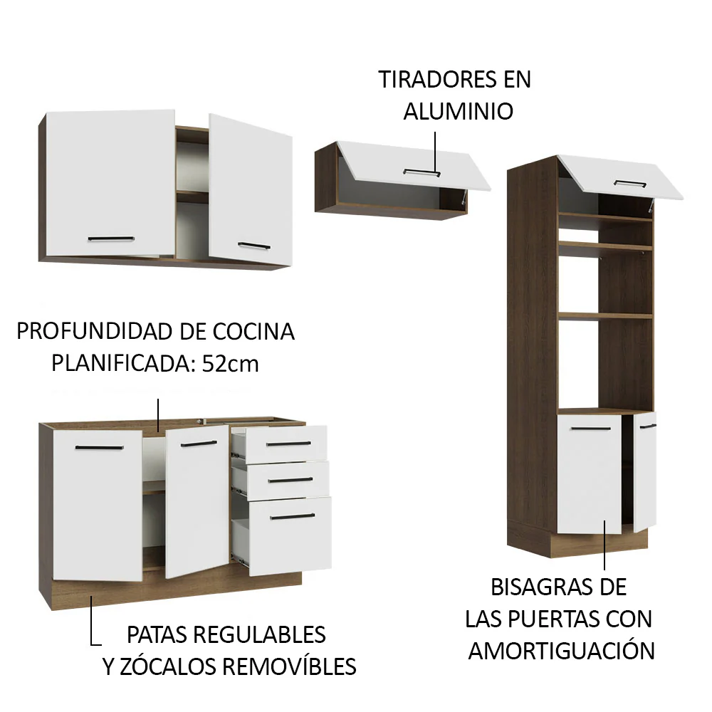 Combo de Cocina 270 cm Agata Marrón/Blanco 08 - Image 5