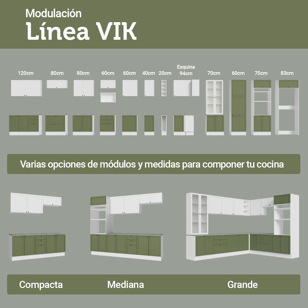 Combo de Cocina 270 cm Vik Blanco/Verde/Blanco 01 - Image 10