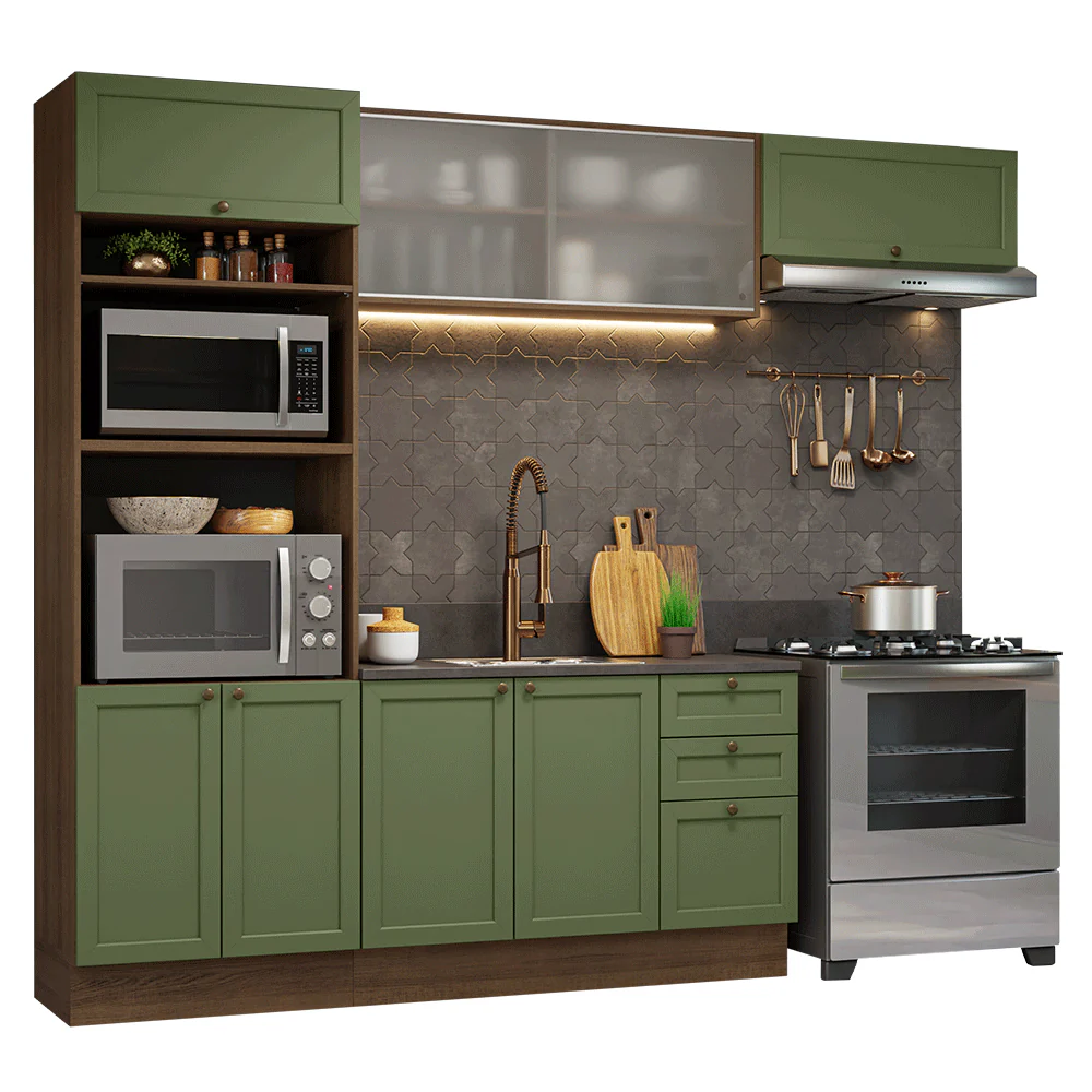 Combo de Cocina 270 cm Vik Marrón/Verde 03 - Image 3