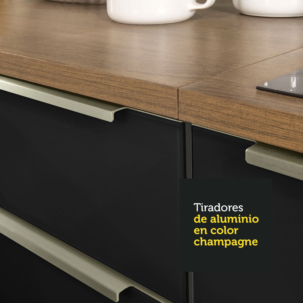 Combo de Cocina Compacta 200cm Marrón/Negro Lux Madesa 01 - Image 6