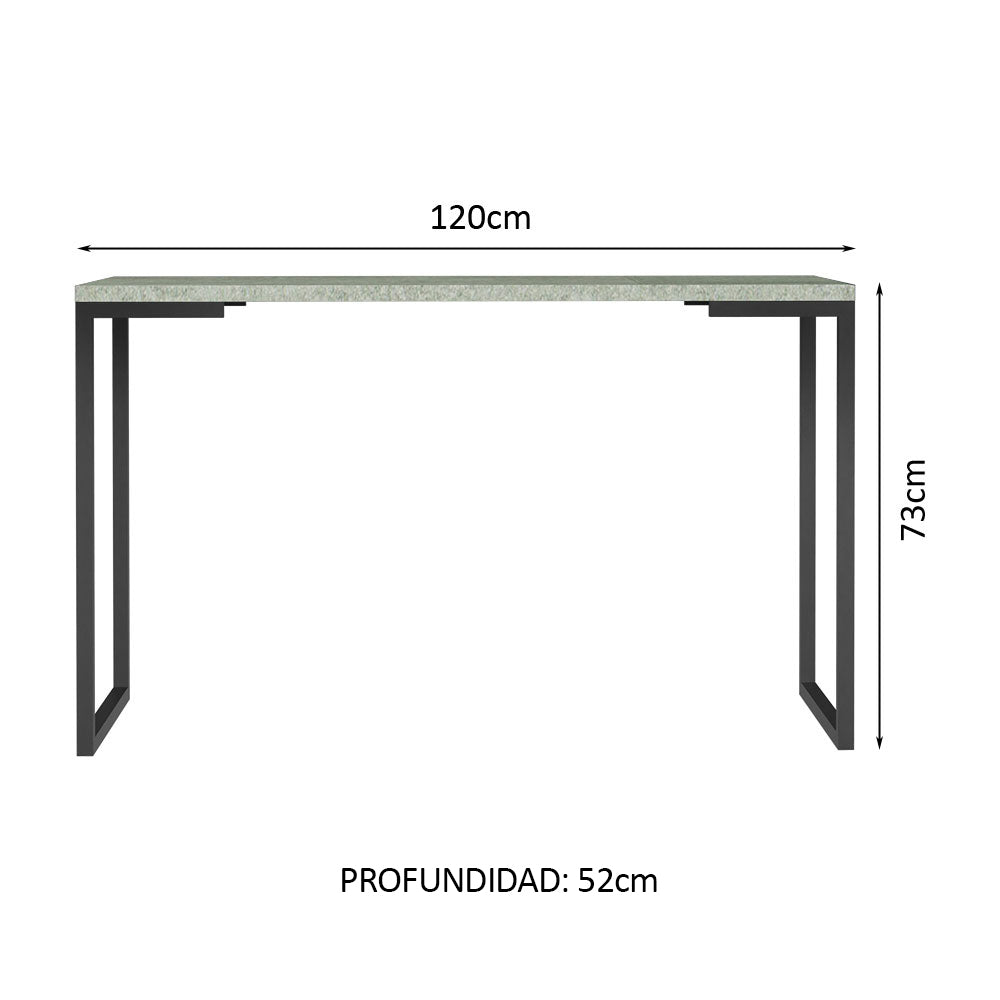 Conjunto de oficina home office con escritorio industrial + estantería tipo escalera Negro/Gris Madesa - Image 2