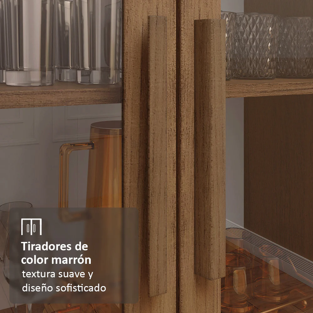 Cristalero Madesa 2 Puertas 70 cm sin Patas Marrón - Image 7