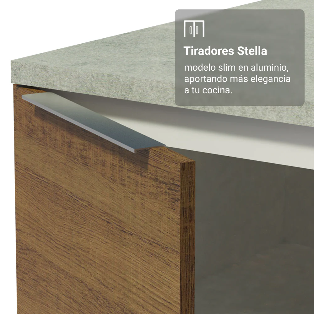 Despensero 40 cm 2 Puertas e 2 Nichos Blanco/Marrón Stella Madesa - Image 7