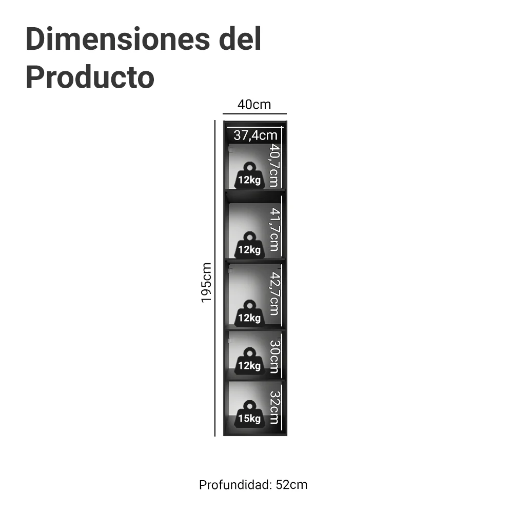 Despensero 40 cm 2 Puertas Flotante Negro Nice Madesa - Image 2
