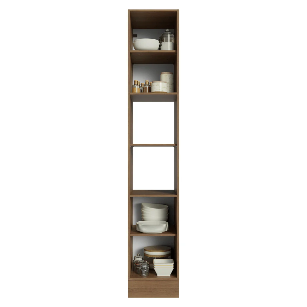 Despensero 40cm 2 Puertas e 2 Nichos Marrón/Blanco Aterciopelado Lux Madesa - Image 5