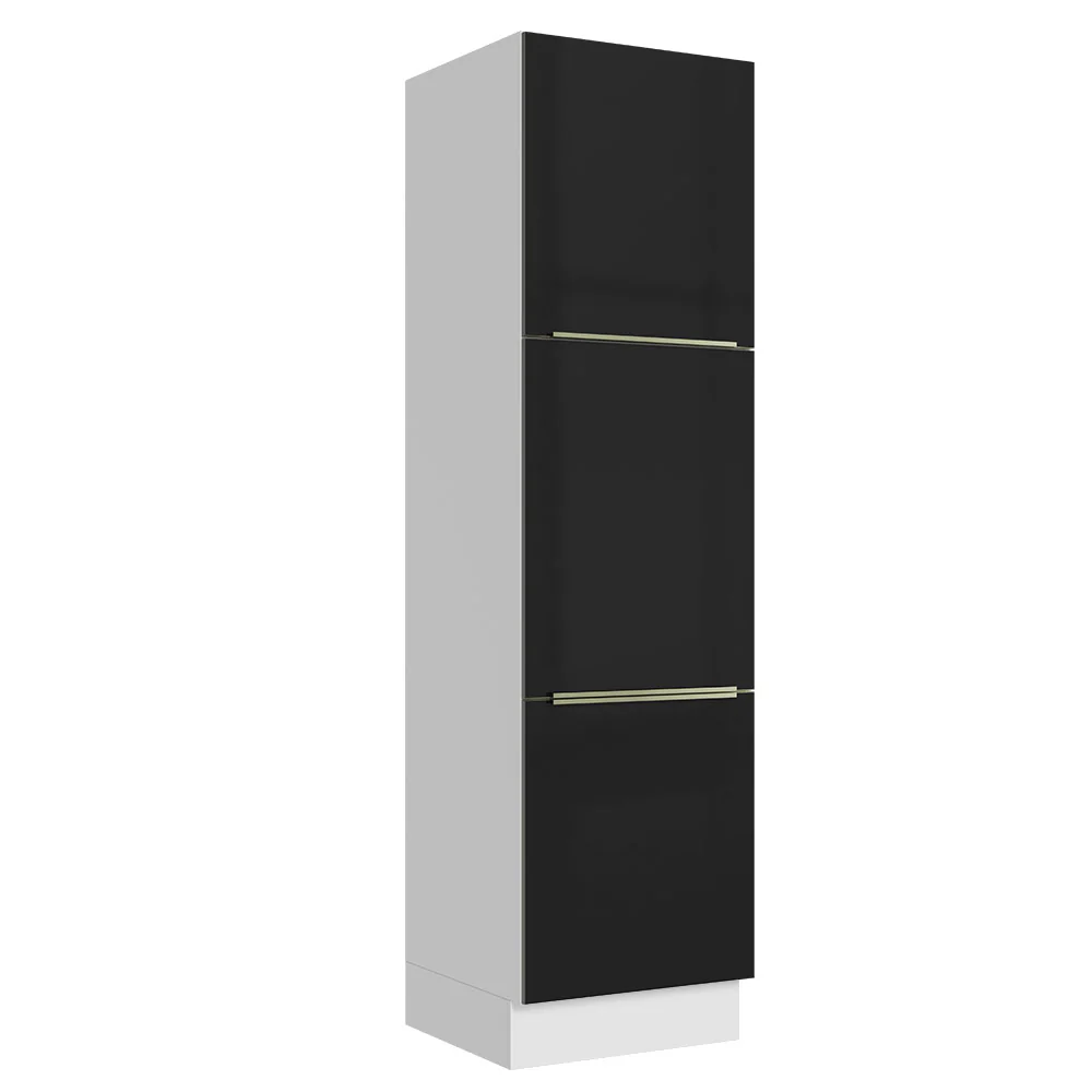 Despensero 60 cm Sin cajones 3 Puertas Lux Blanco/Negro