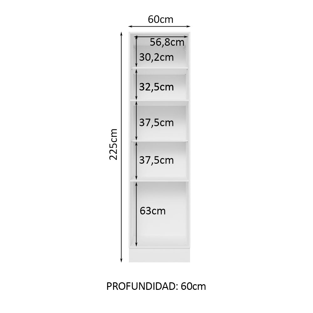 Despensero 60 cm Sin cajones 3 Puertas Lux Blanco/Negro - Image 3