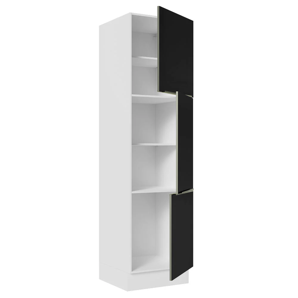 Despensero 60 cm Sin cajones 3 Puertas Lux Blanco/Negro - Image 7
