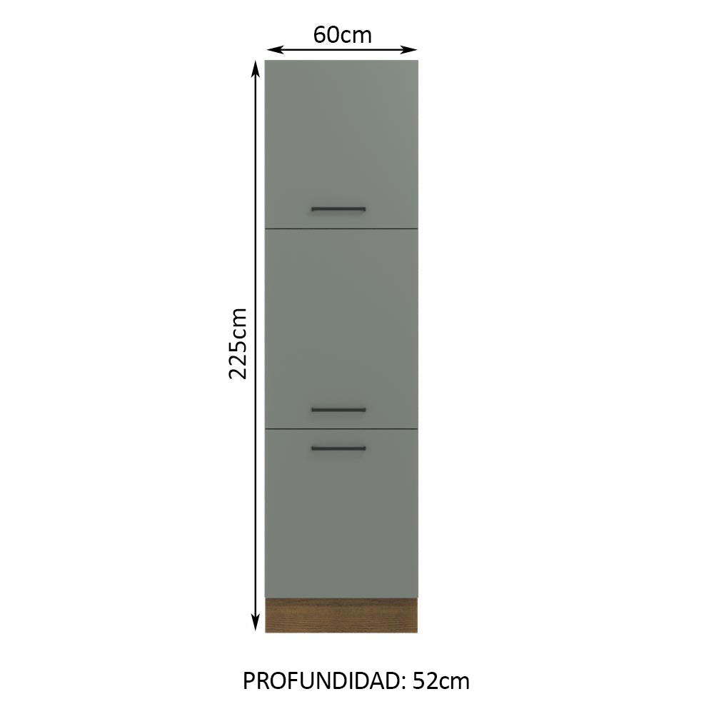 Despensero Agata 60 cm 3 Puertas Marrón/Gris - Image 2