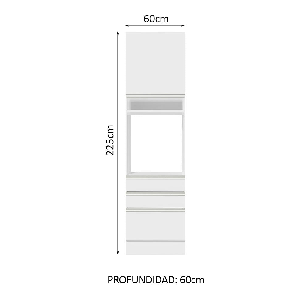 Despensero Madesa Glamy 60 x 60 cm 1 Puerta 3 Cajones Blanco - Image 2