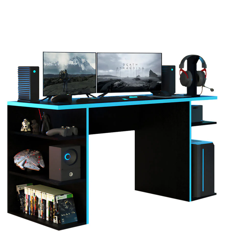 Escritorio Gamer Para PC y Consola Negro/Azul - Image 3