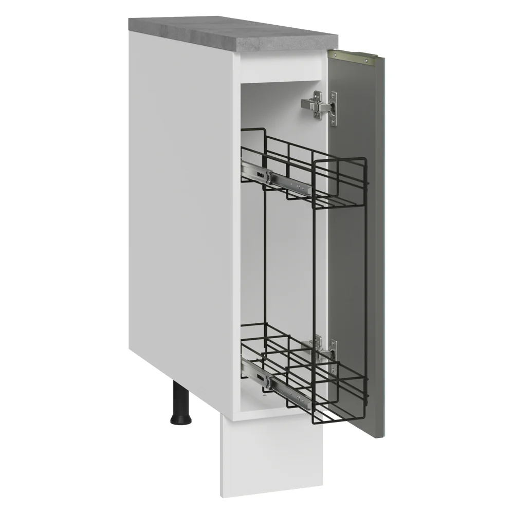 Especiero 20 cm X 60 cm, 1 puerta (Con Mesada) Blanco/Gris Lux Madesa - Image 3