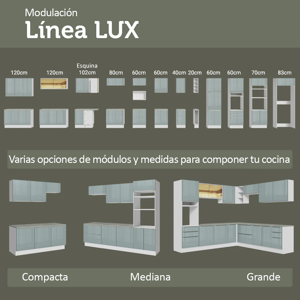 Especiero 20 cm X 60 cm, 1 puerta (Con Mesada) Blanco/Gris Lux Madesa - Image 9