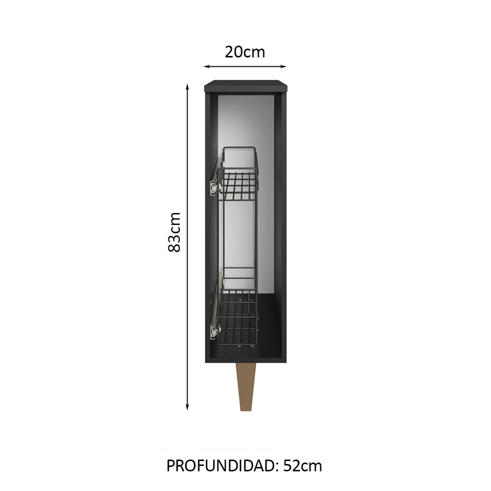 Especiero para Cocina 20cm Negro Reims - Image 2