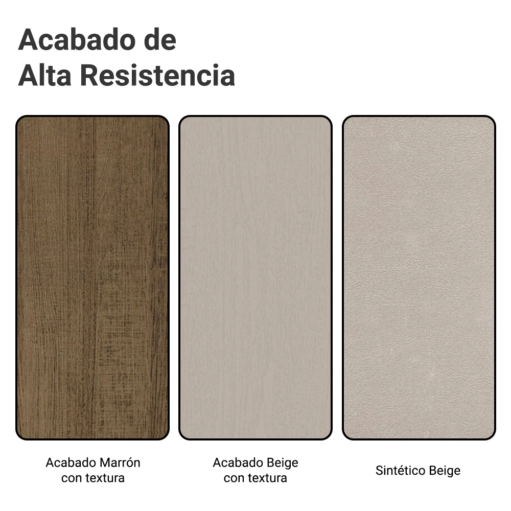 Juego Comedor Lucena Mesa Tapa de Madera 6 Sillas Marrón/Crema/Sintético Beige Madesa - Image 9