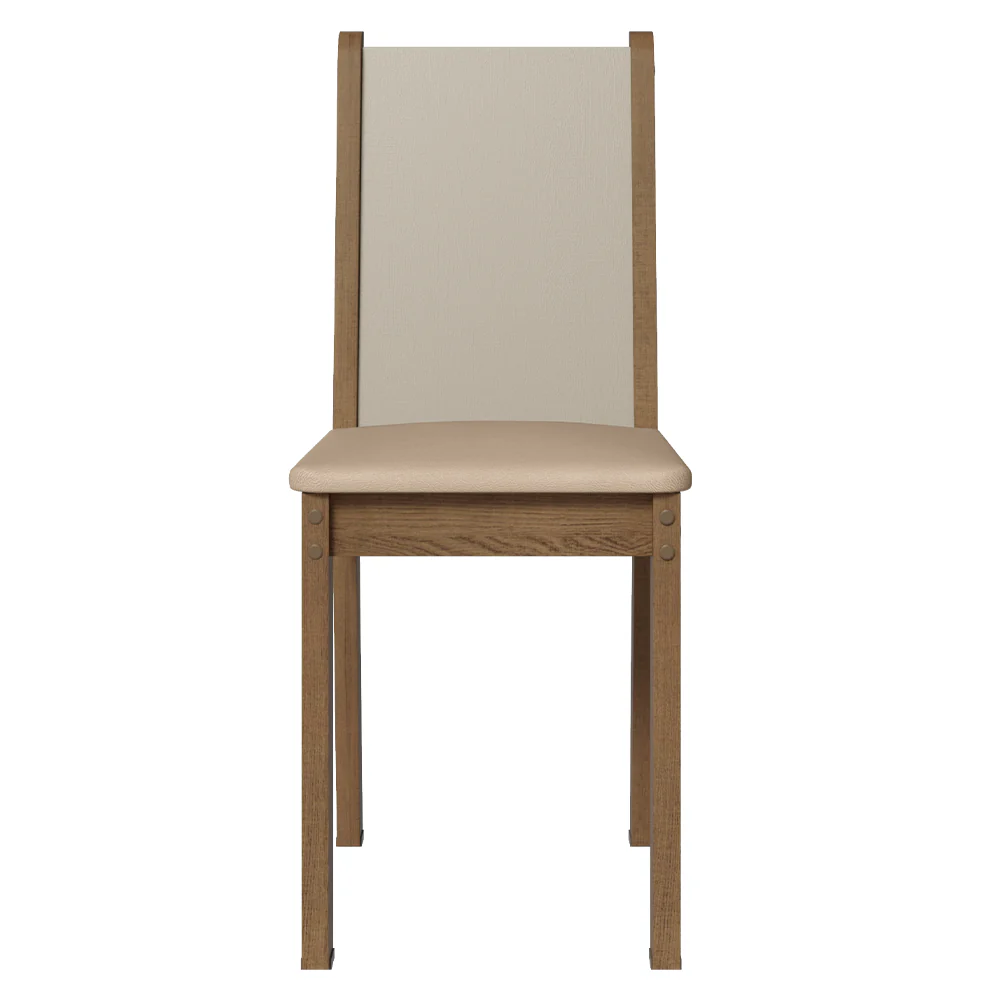 Juego Comedor Mesa con Tapa de Vidrio 6 Sillas Marrón/Crema/Beige Heloísa Madesa - Image 8