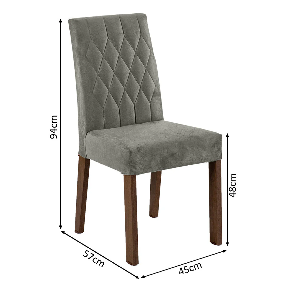 Juego de Comedor con Mesa de Madera y 8 Sillas Marrón/Silver Leila Madesa - Image 2