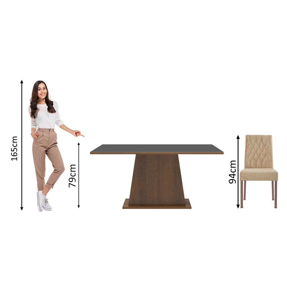 Juego de Comedor con Mesa y 4 Sillas Madesa Ashley MNI - Image 4