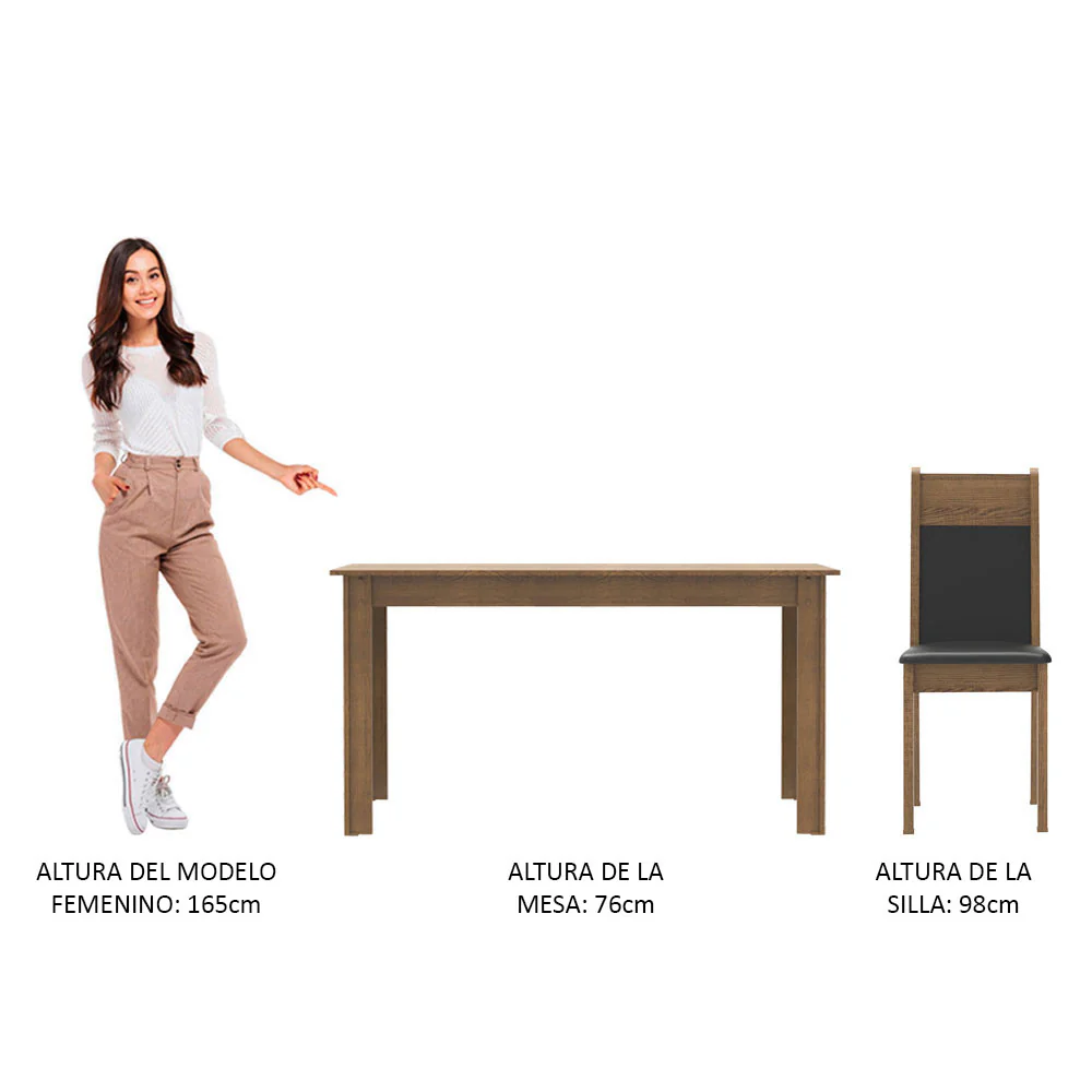 Juego de Comedor con Mesa y 4 Sillas Madesa Cali MN - Image 4