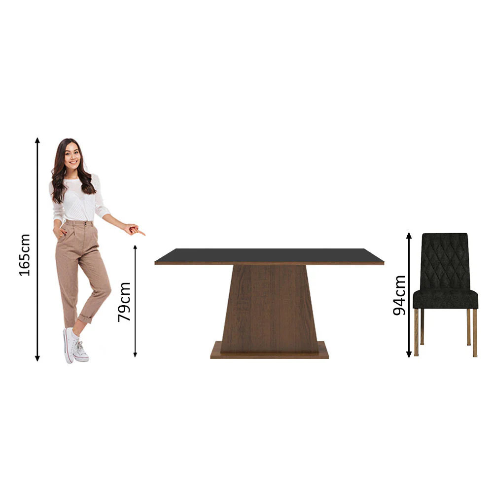 Juego de Comedor con Mesa y 4 Sillas Madesa Oxford Ashley MN - Image 4