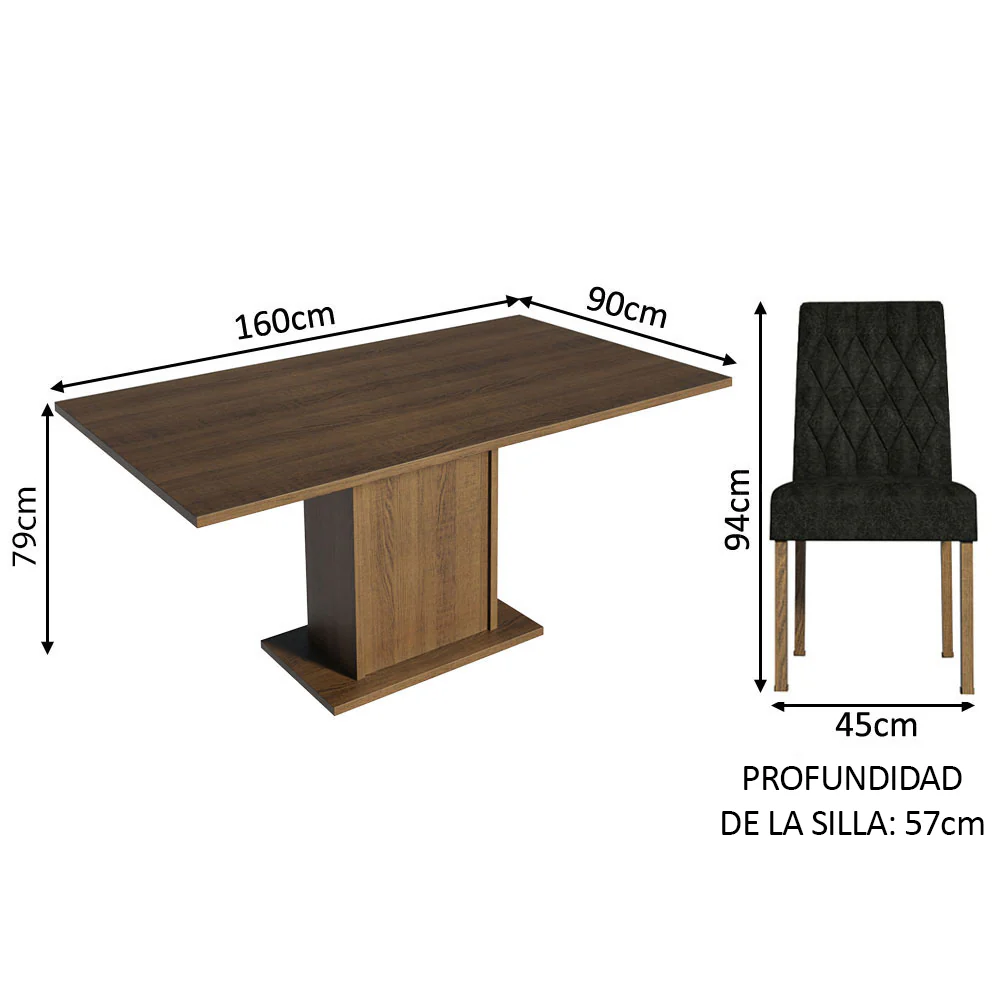 Juego de Comedor con Mesa y 4 Sillas Madesa Oxford Cindy MM - Image 2
