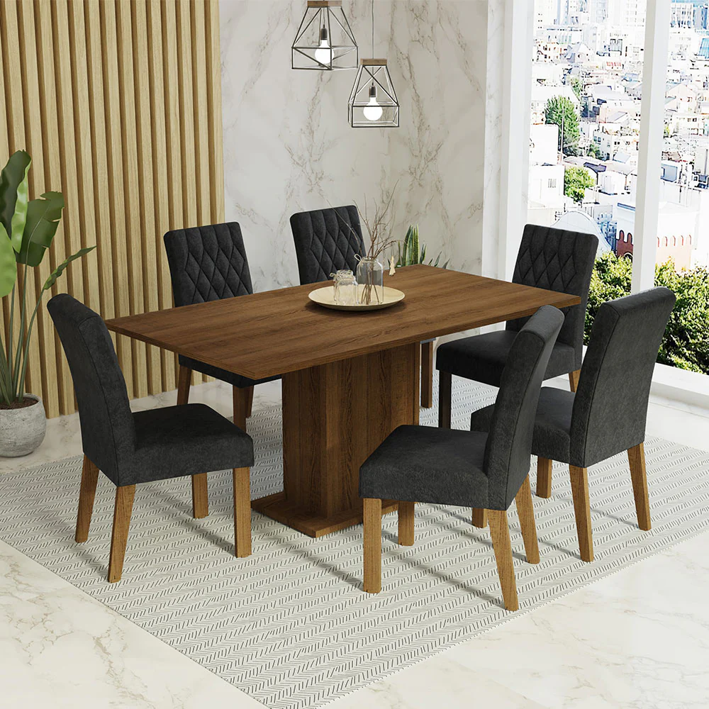 Juego de Comedor con Mesa y 6 Sillas Madesa Oxford Hanna MM
