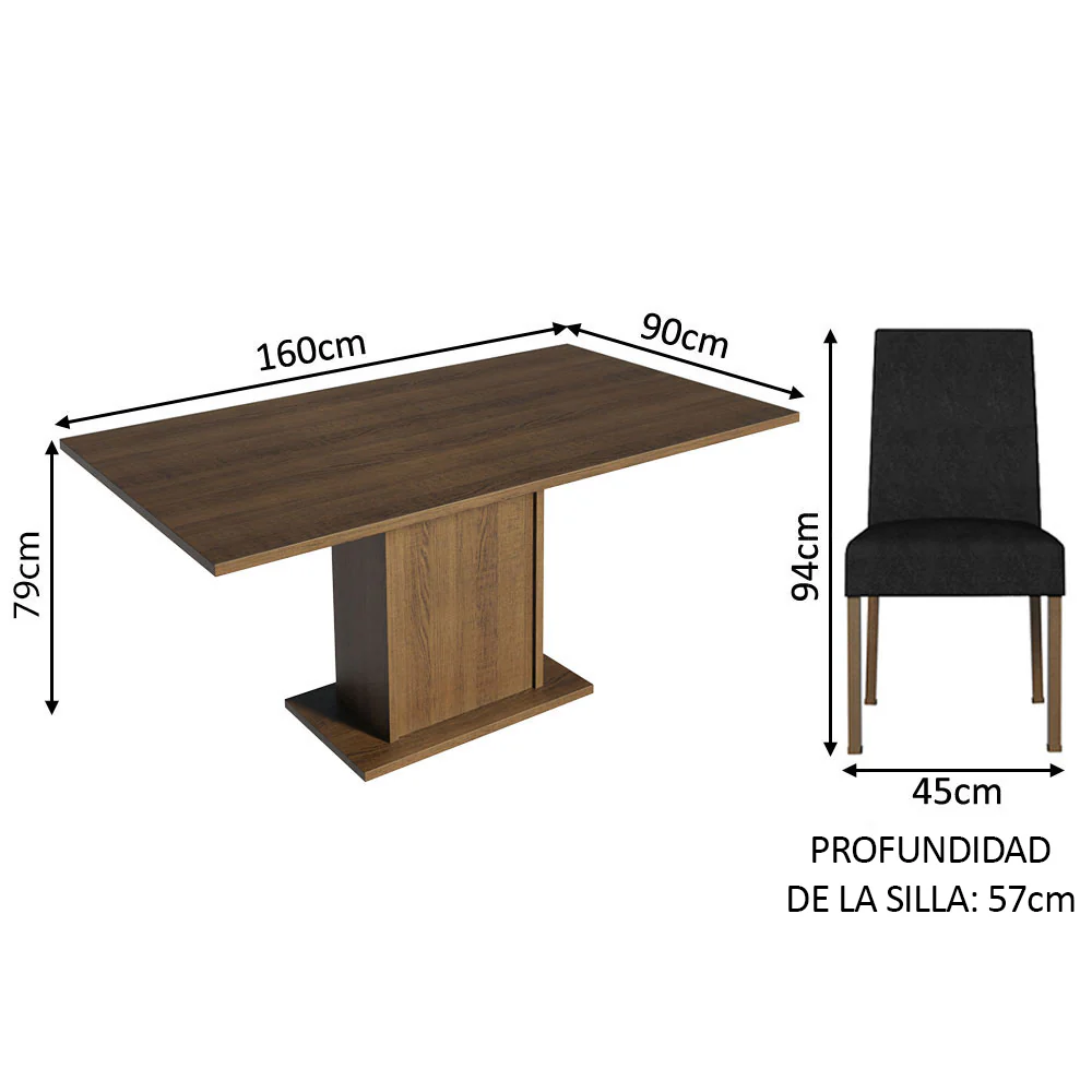Juego de Comedor con Mesa y 6 Sillas Madesa Oxford Renata MM - Image 2