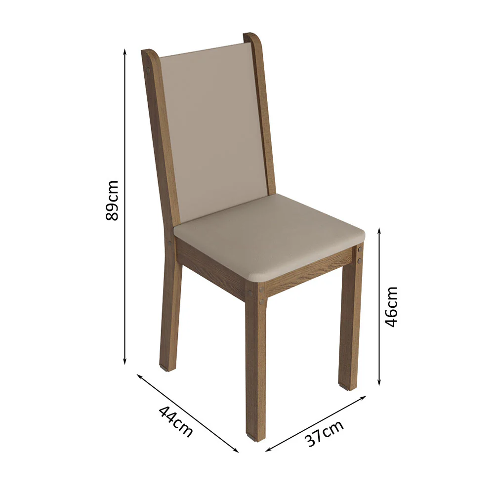 Juego de Comedor con Tapa de Madera 6 Sillas Marrón/Crema/Beige Wendy - Image 3