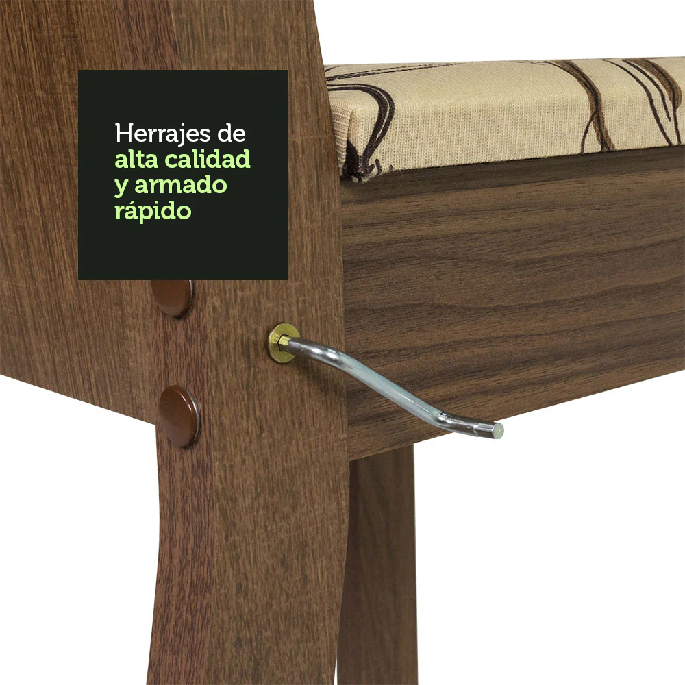 Juego de Comedor con Tapa de Vidrio 4 Sillas Marrón/Beige Magda - Image 7
