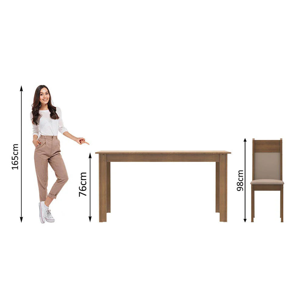 Juego de Comedor Honduras Mesa Tapa de Madera con 6 Sillas - Image 5