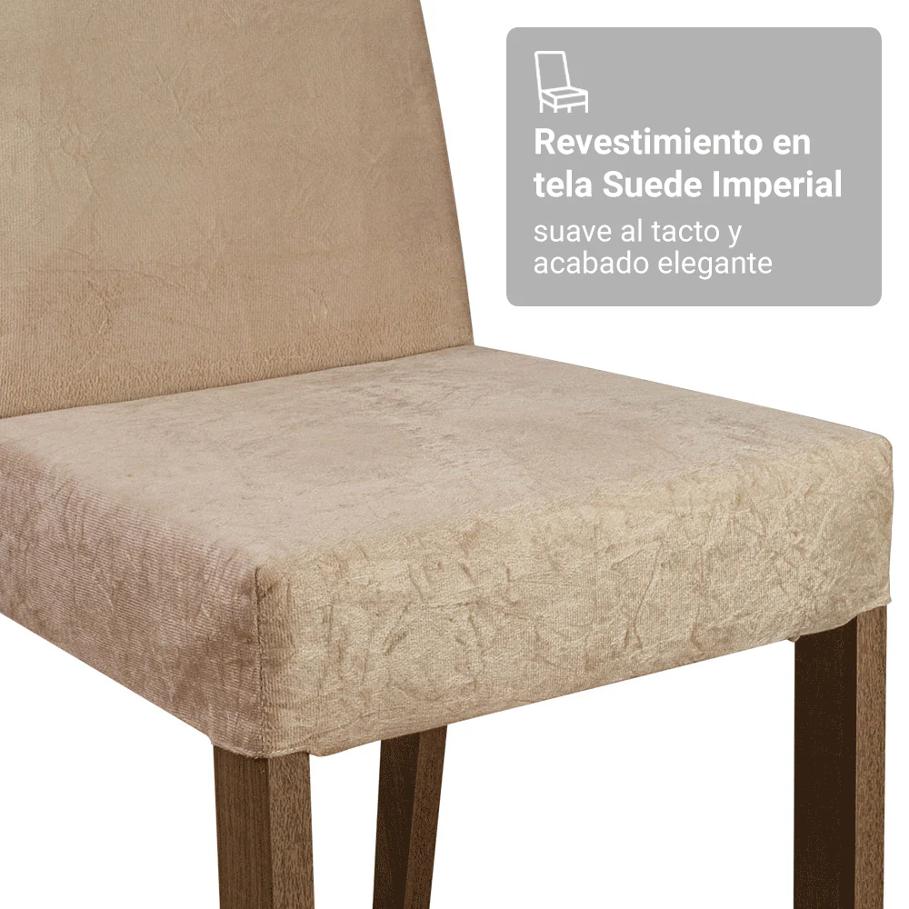 Juego de Comedor Madesa Patricia Mesa Tapa de Vidrio con 6 Sillas Marrón/Blanco/Imperial - Image 9