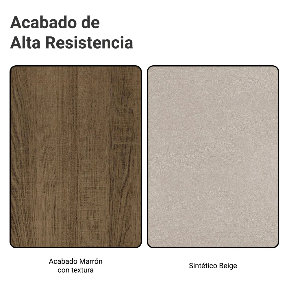 Juego de Comedor Madesa Paula Mesa Tapa de Vidrio Redondo 4 Sillas Marrón/Beige - Image 10