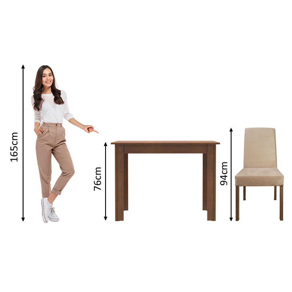 Juego de Comedor Madesa Vic Mesa con Tapa de Madera y 2 Sillas Marrón/Imperial - Image 4