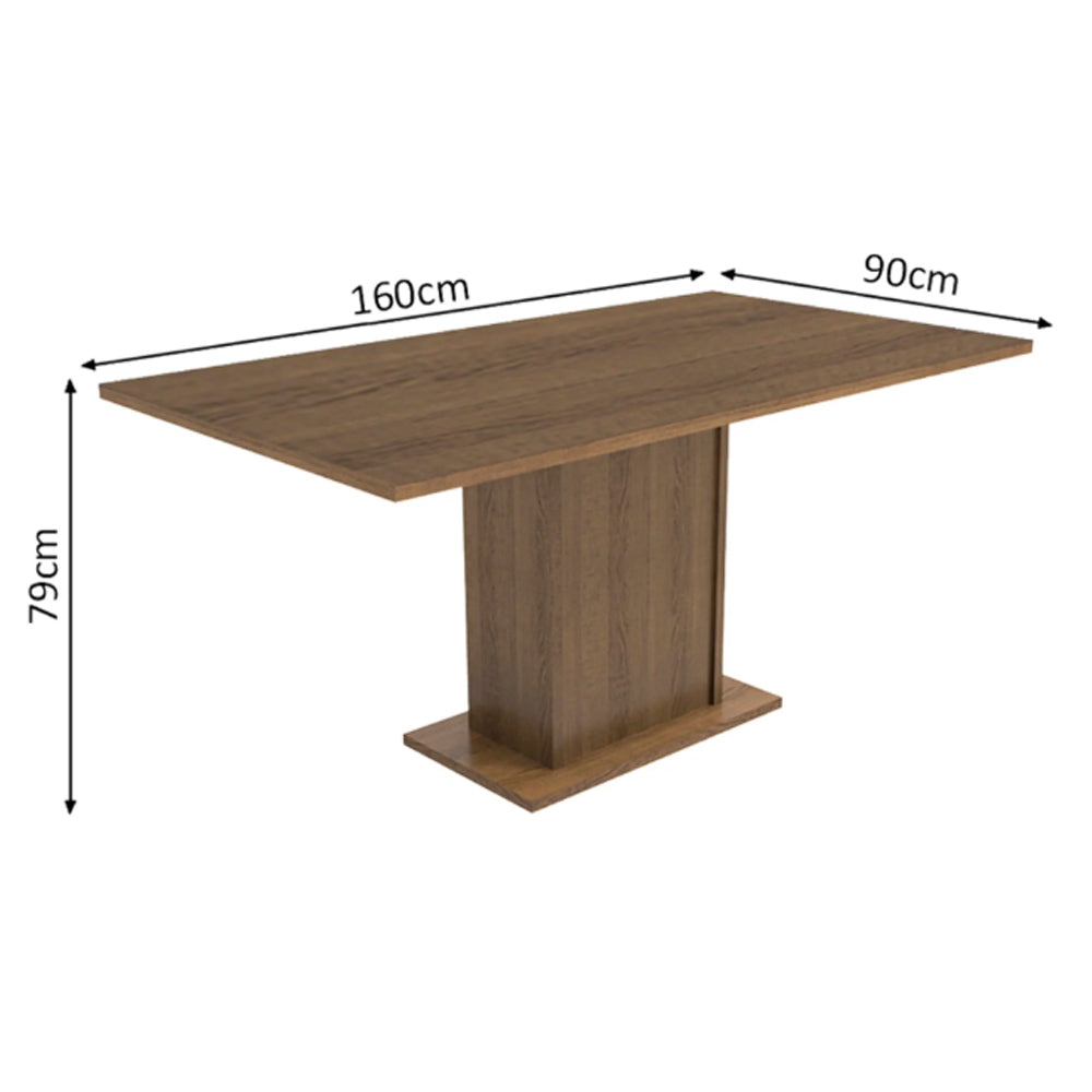 Juego de Comedor Megan Mesa con Tapa y 6 Sillas Marrón/Lírio Beige - Image 4
