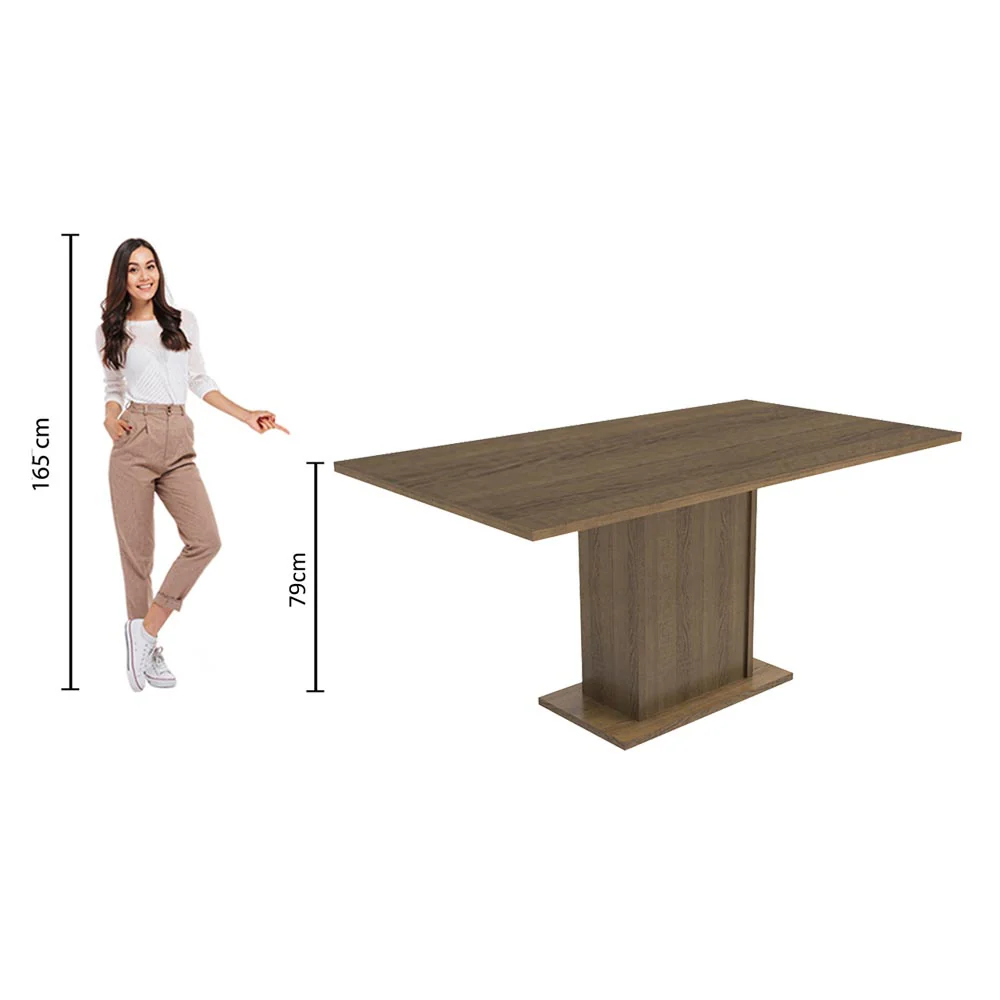 Juego de Comedor Megan Mesa con Tapa y 6 Sillas Marrón/Lírio Beige - Image 5