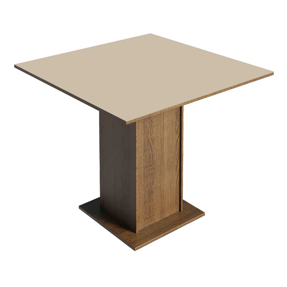 Juego de Comedor Mesa con Tapa de Madera 4 Sillas Livia Madesa - Marrón/Crema/Imperial - Image 7