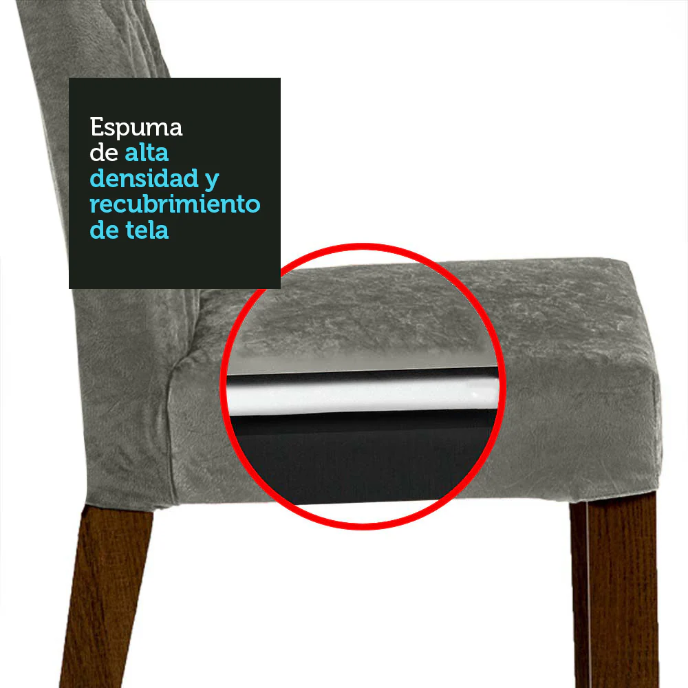 Juego de Comedor Mesa con Tapa de Madera 4 Sillas Marrón/Gris/Plata Ashley Madesa - Image 9