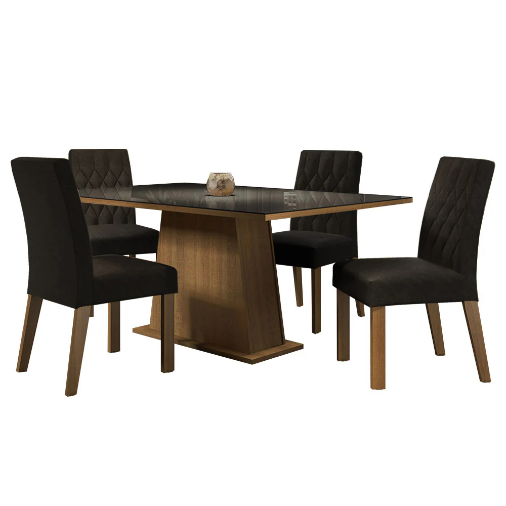 Juego de Comedor Mesa de Vidrio y 4 Sillas Madesa Oxford MN 06 - Image 3