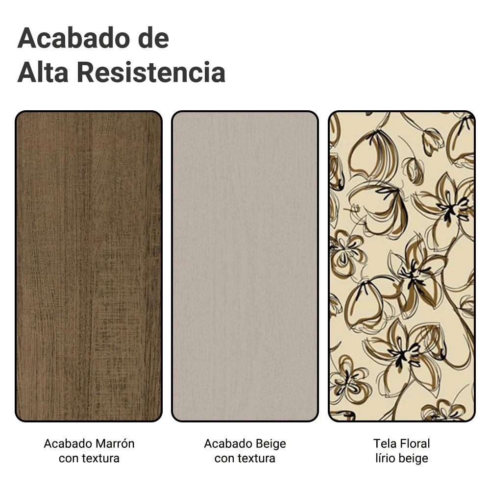 Juego de Comedor Mesa Tapa de Madera 4 Sillas Marrón/Crema/Lírio Beige Marilyn Madesa - Image 9