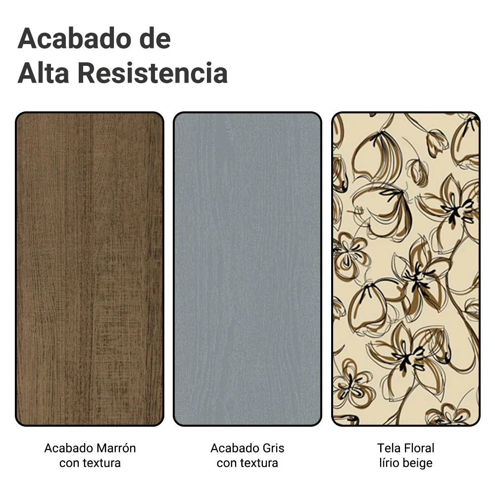 Juego de Comedor Mesa Tapa de Madera 4 Sillas Marrón/Gris/Lírio Beige Samara Madesa - Image 10