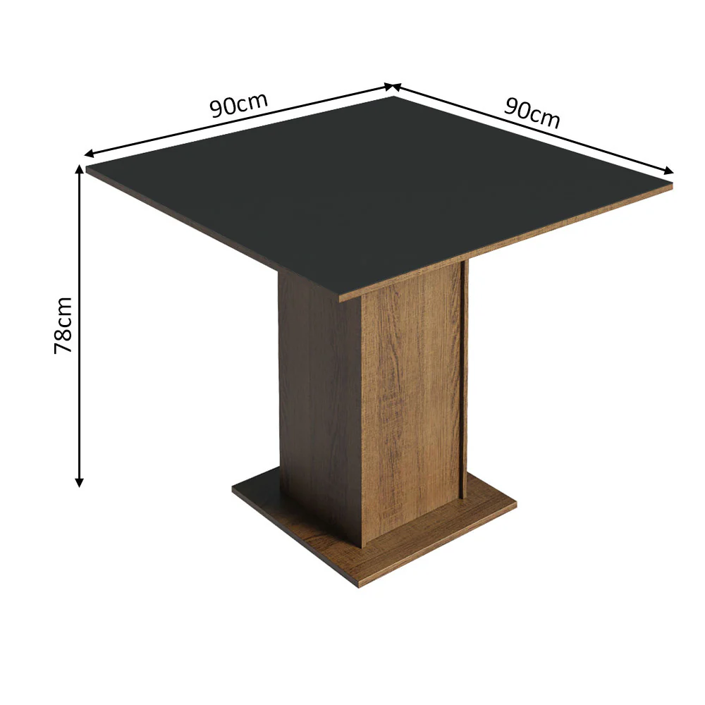 Juego de Comedor Mesa Tapa de Madera 4 Sillas Marrón/Negro/Floral Hibiscos Samara Madesa - Image 4